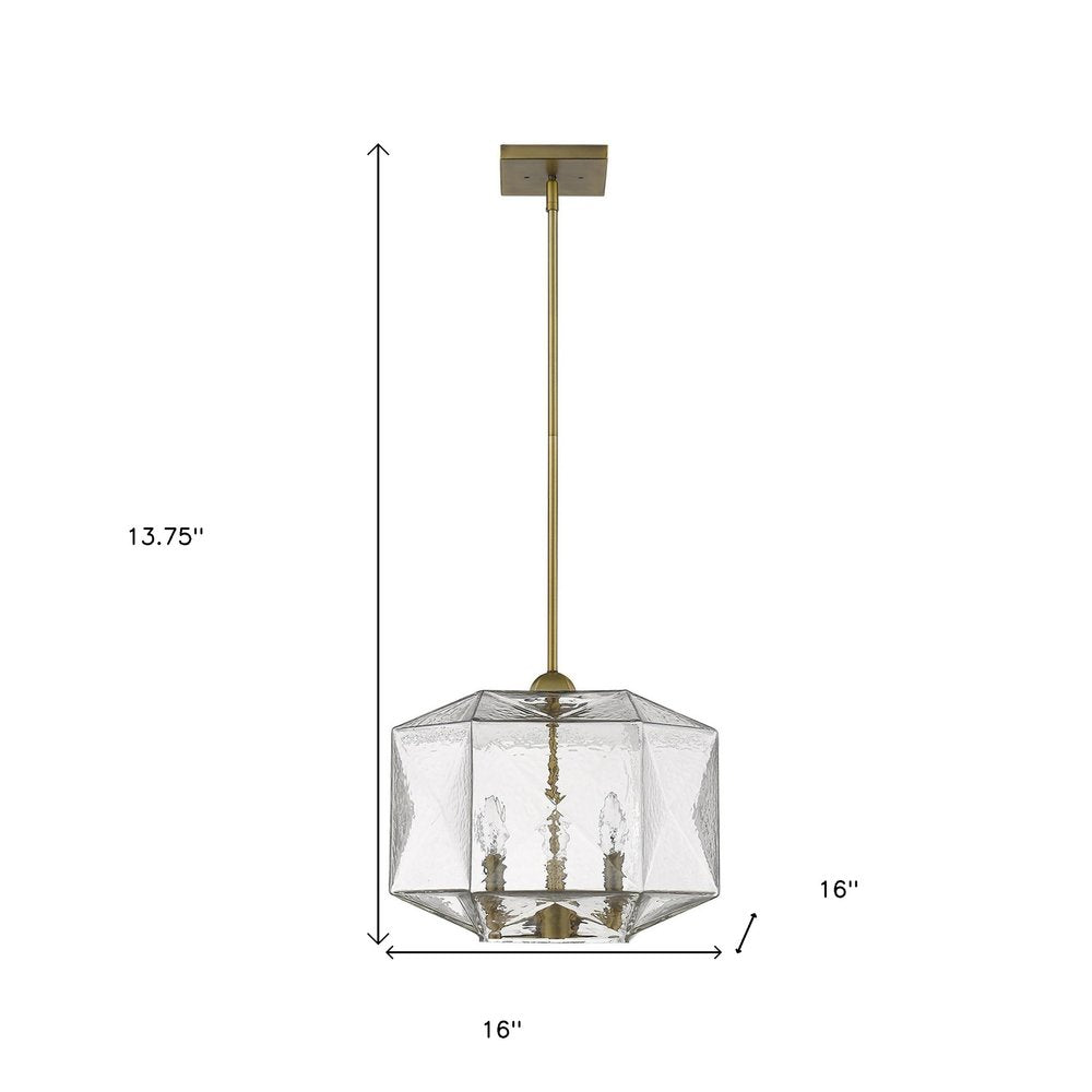 Lámpara colgante de latón de 3 luces Loft