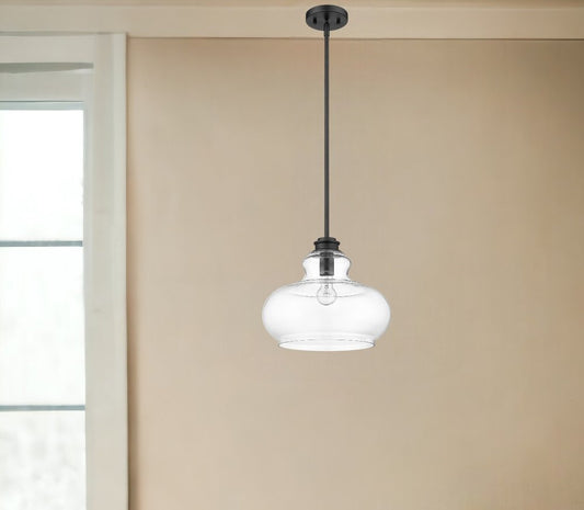 Lámpara colgante Torrel de 1 luz en negro mate