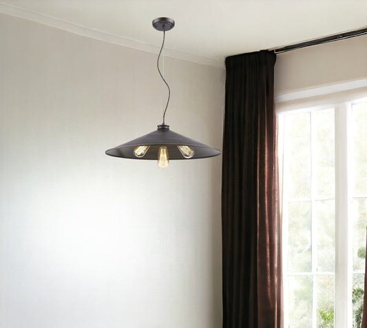 Lámpara colgante Alcove de 4 luces en bronce aceitado con pantalla interior de latón crudo
