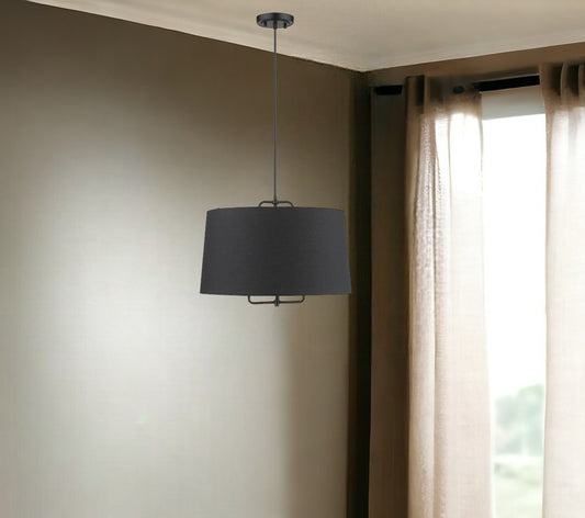 Lámpara colgante mini Lamia de 3 luces en negro mate
