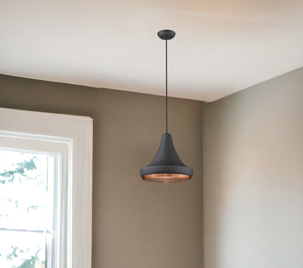 Lámpara colgante Tholos de 1 luz en negro mate