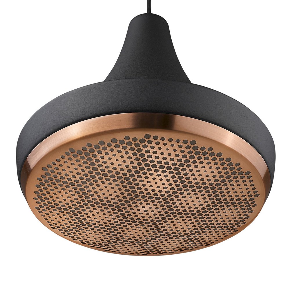 Lámpara colgante Tholos de 1 luz en negro mate