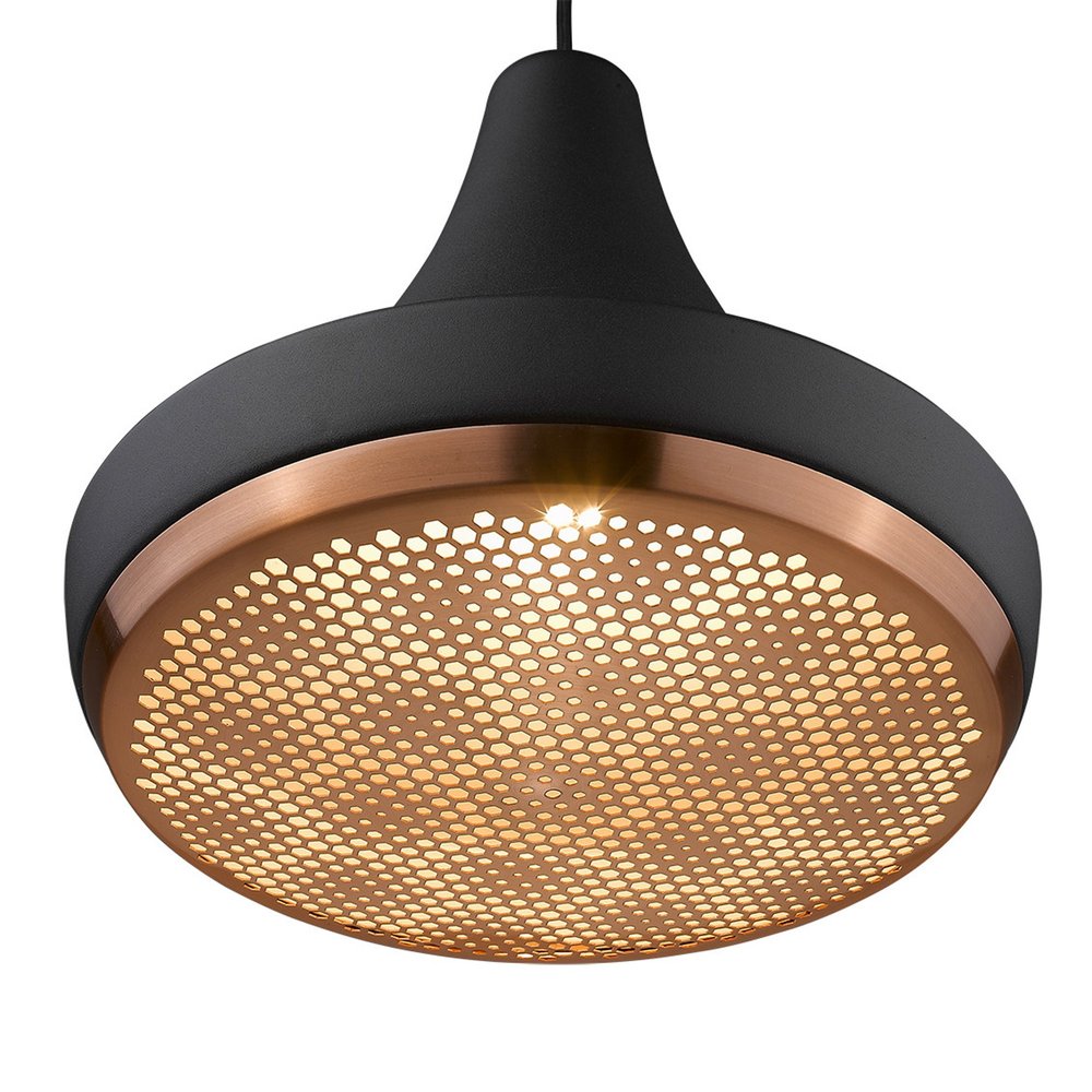 Lámpara colgante Tholos de 1 luz en negro mate