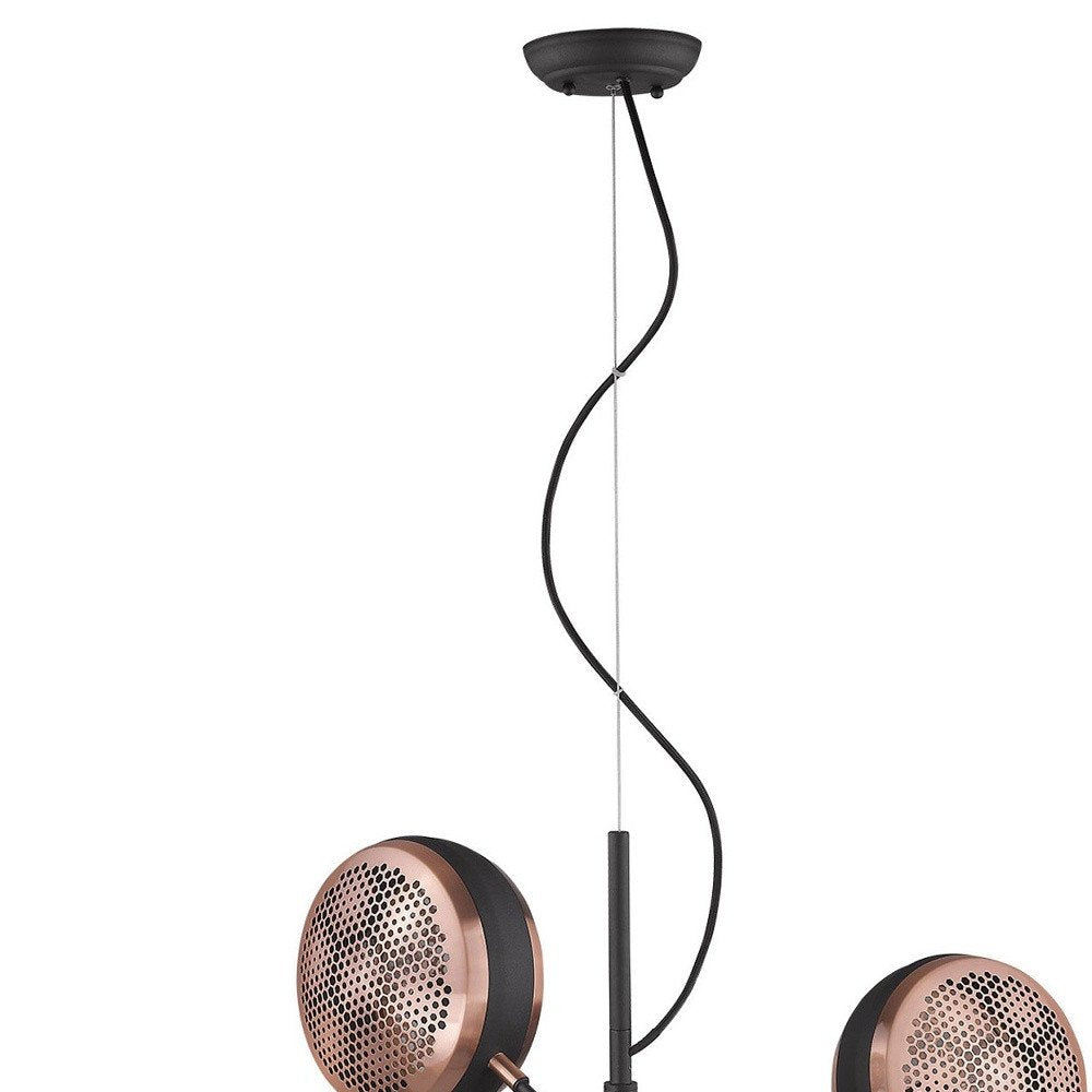 Lámpara colgante Tholos de 4 luces en negro mate