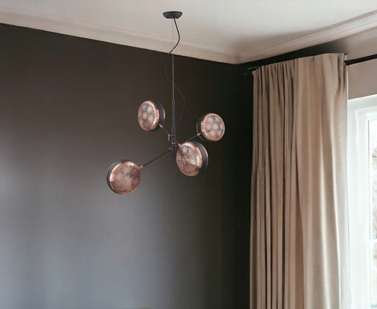 Lámpara colgante Tholos de 4 luces en negro mate
