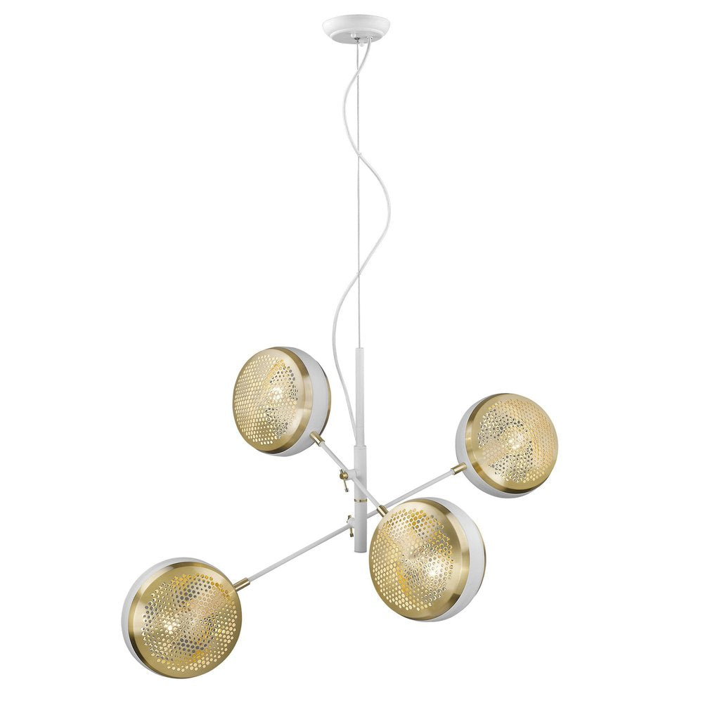 Lámpara colgante blanca Tholos de 4 luces
