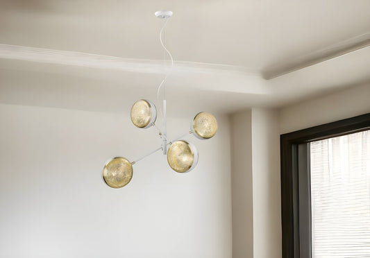 Lámpara colgante blanca Tholos de 4 luces