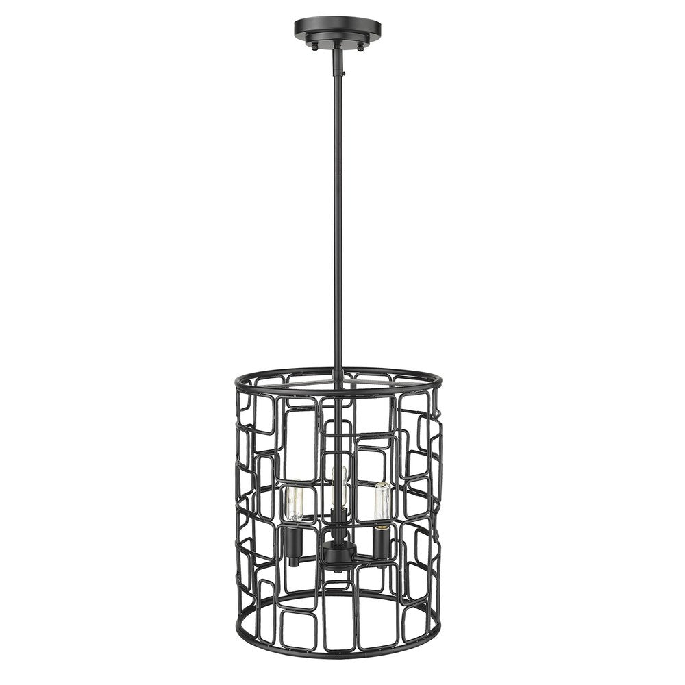 Lámpara colgante convertible Amoret de 3 luces en negro mate
