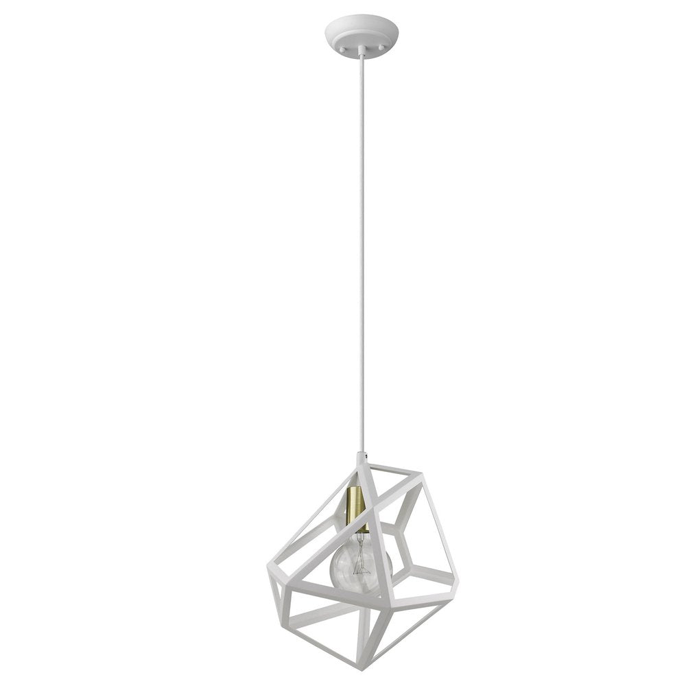 Lámpara colgante blanca de 1 luz Hedron