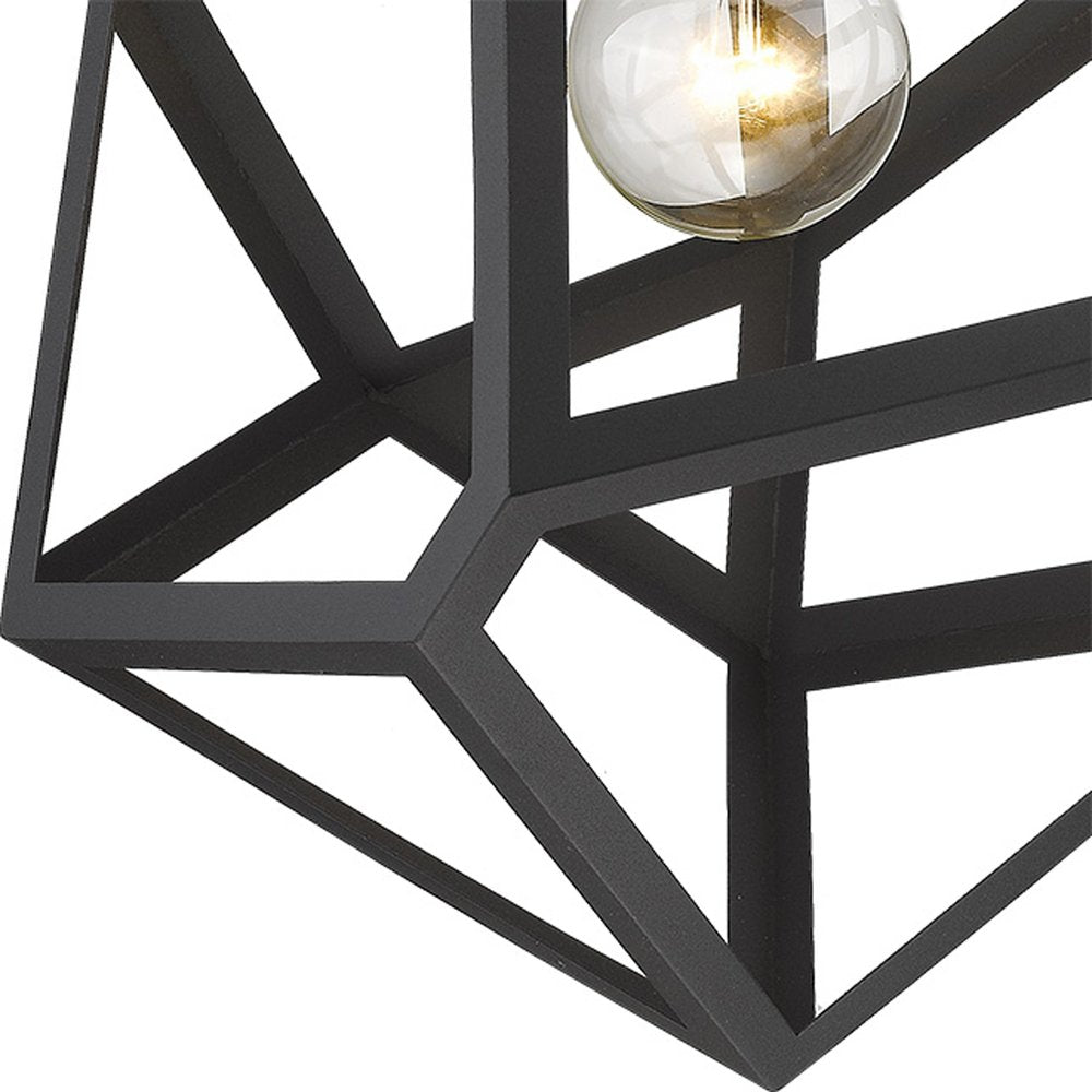 Lámpara colgante Hedron de 1 luz en negro mate
