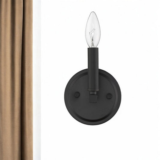 Aplique de pared de una luz negro mate