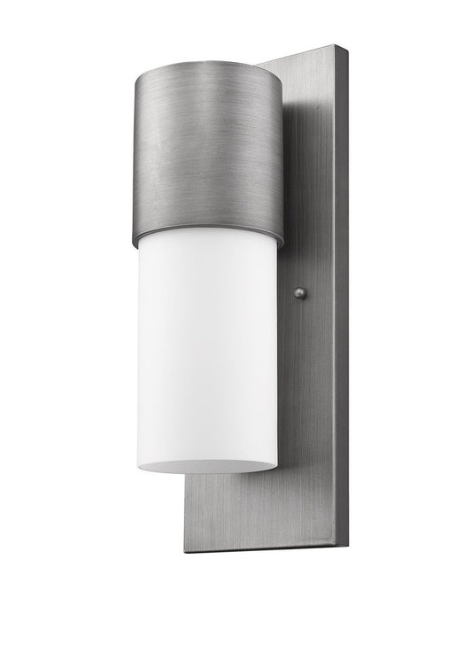 Lámpara de pared contemporánea en plata cepillada y blanco