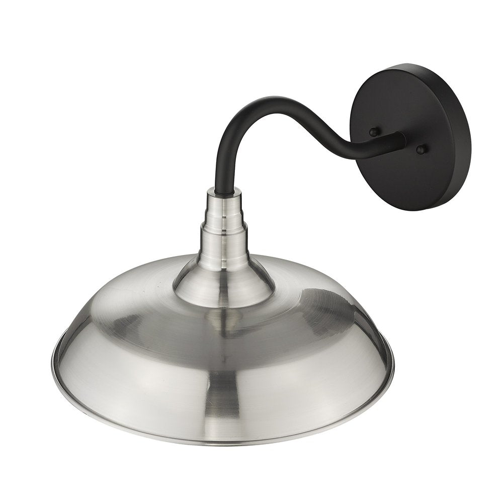 Aplique de pared Burry de 1 luz en níquel satinado