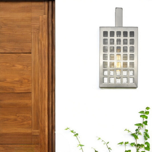 Lámpara de pared Letzel de 1 luz en níquel satinado