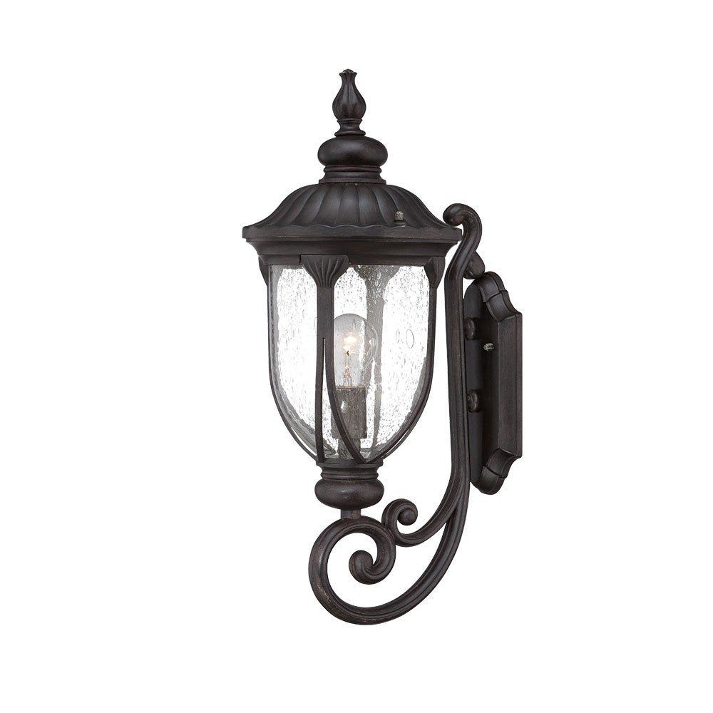 Lámpara de pared tipo farol XL de aluminio fundido y vidrio color negro