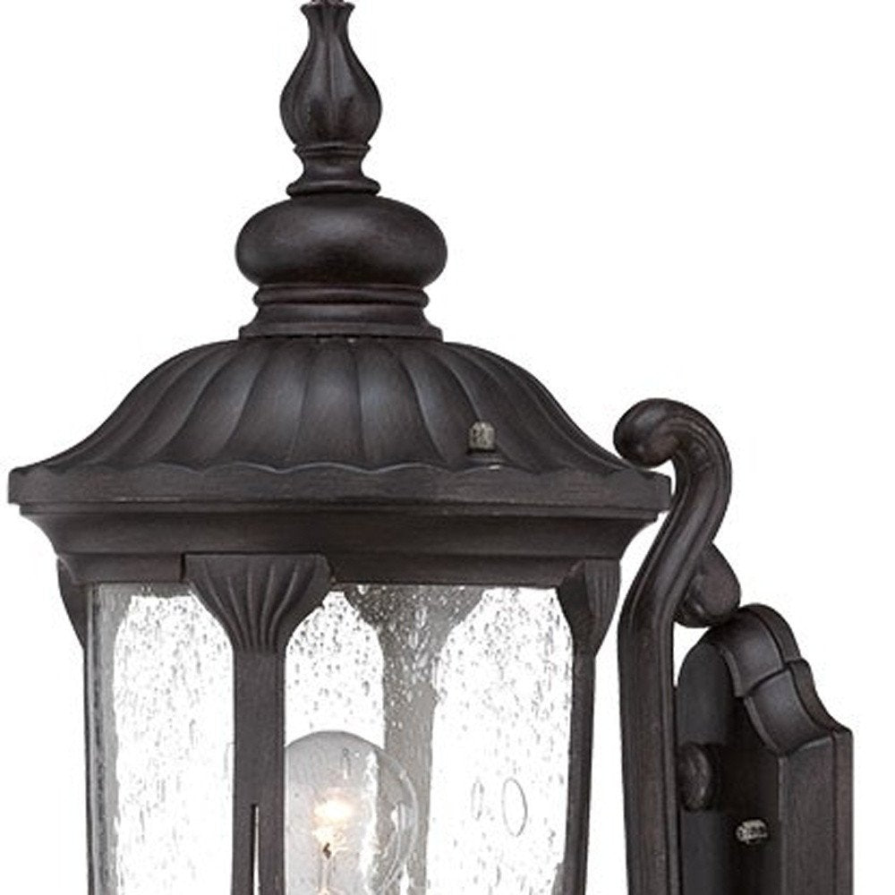 Lámpara de pared tipo farol XL de aluminio fundido y vidrio color negro