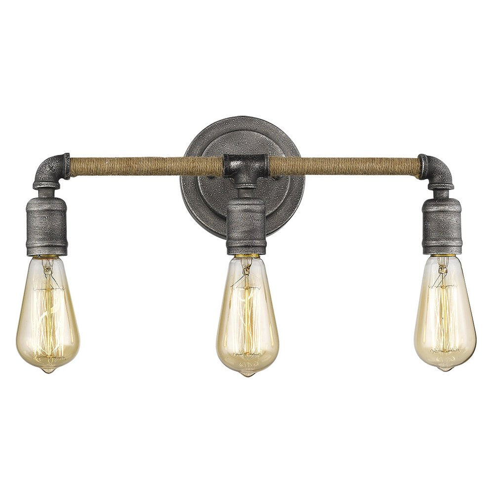 Tocador Grayson de 3 luces en gris antiguo