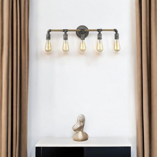 Tocador Grayson de 5 luces en gris antiguo