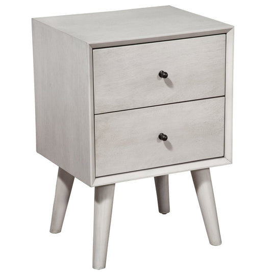 Mesita de noche moderna de madera con dos cajones de Gray Century