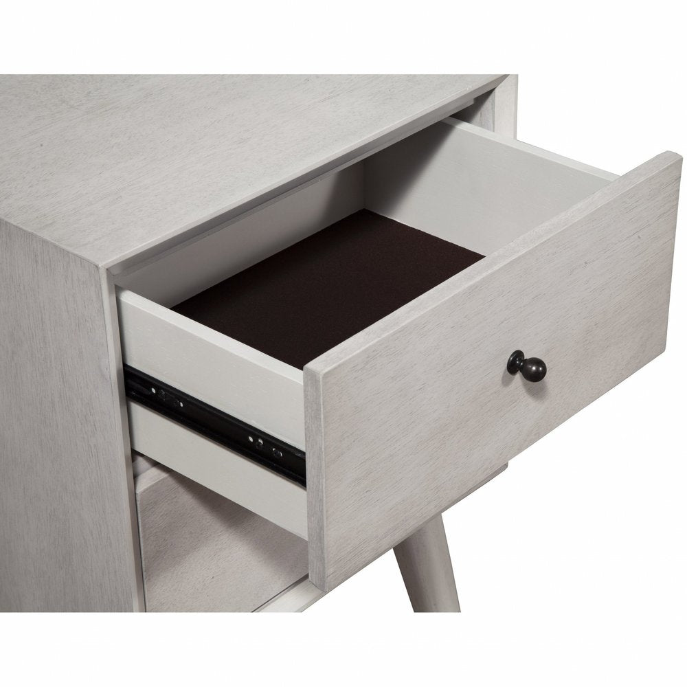 Mesita de noche moderna de madera con dos cajones de Gray Century