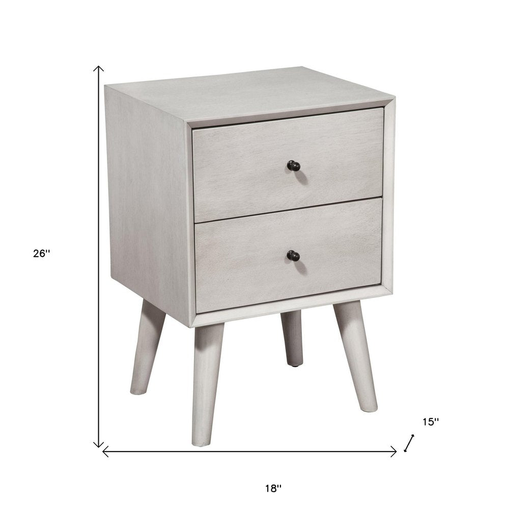 Mesita de noche moderna de madera con dos cajones de Gray Century
