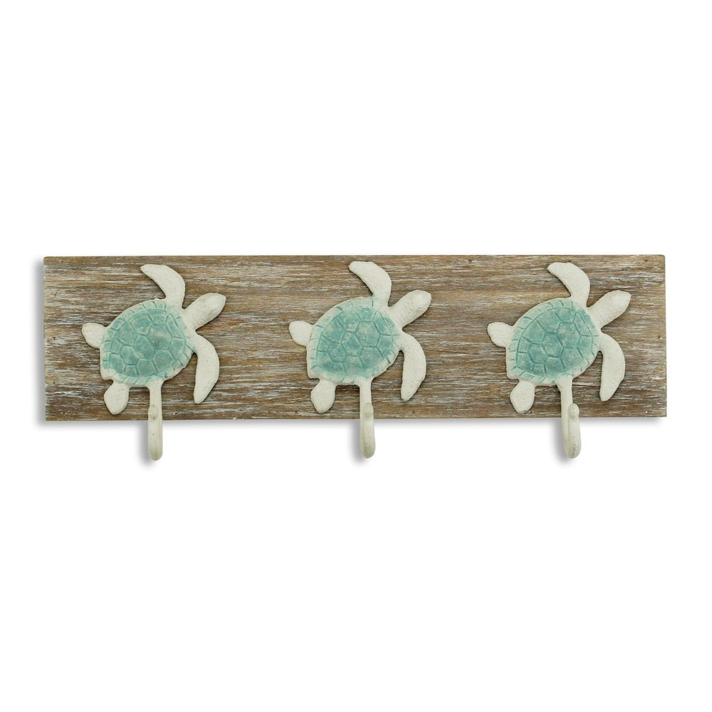 Percha de tres ganchos con forma de tortuga marina costera