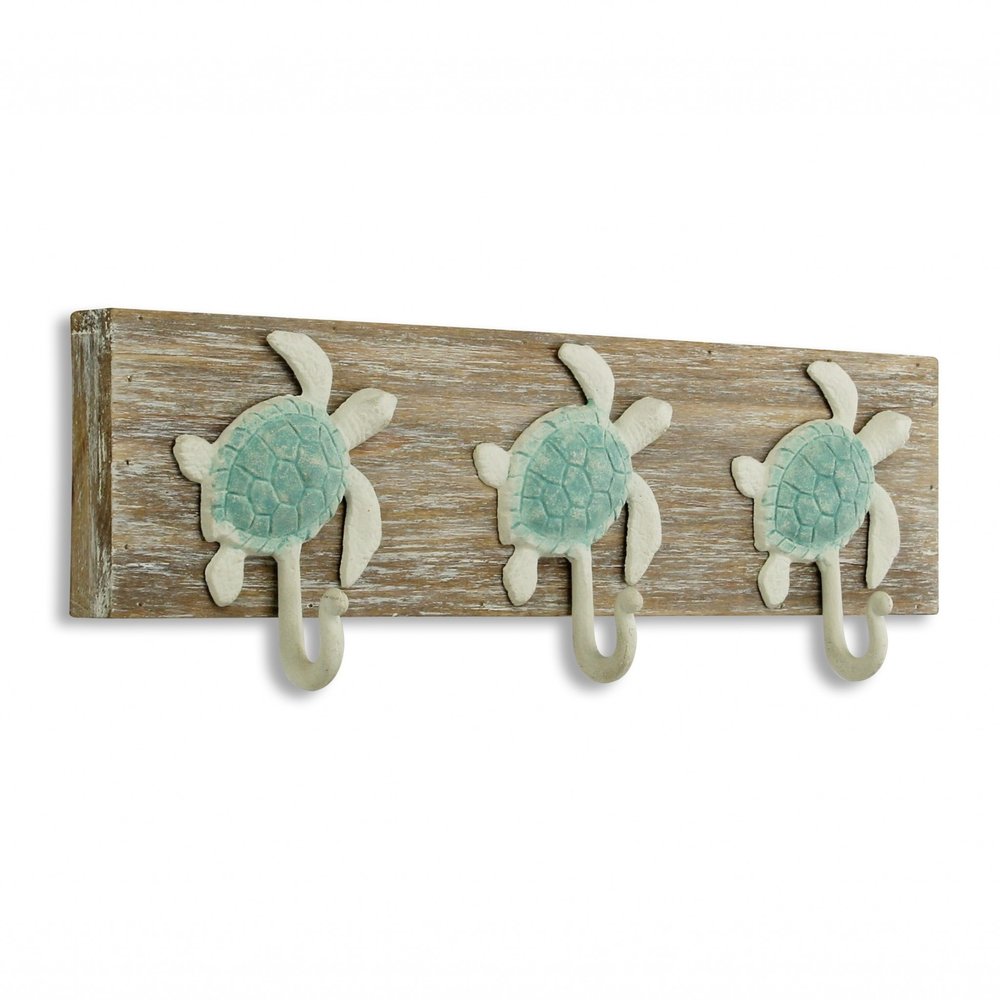 Percha de tres ganchos con forma de tortuga marina costera