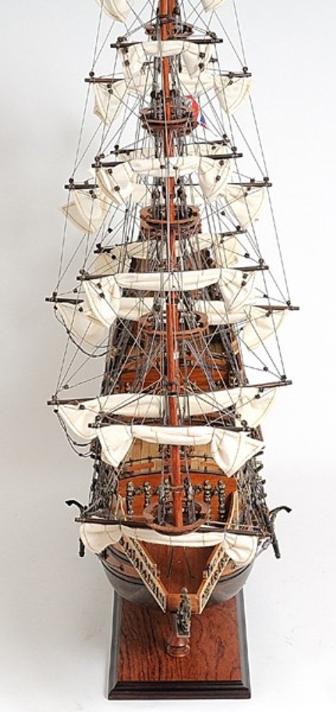 33" Wood Brown Sovereign of the Seas Hand Painted Boat Sculpture