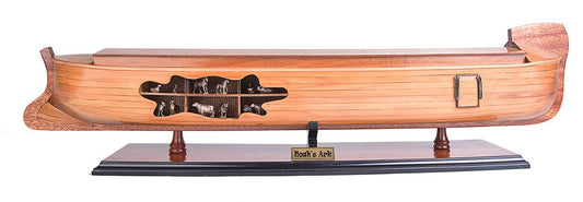 Barco decorativo de madera de 8" fabricado y pintado a mano
