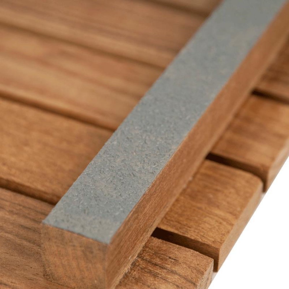 Alfombra de baño de teca premium de 25"