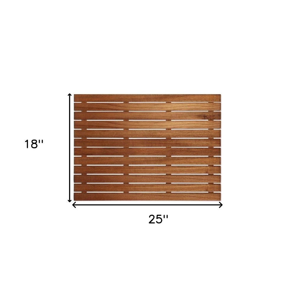 Alfombra de baño de teca premium de 25"