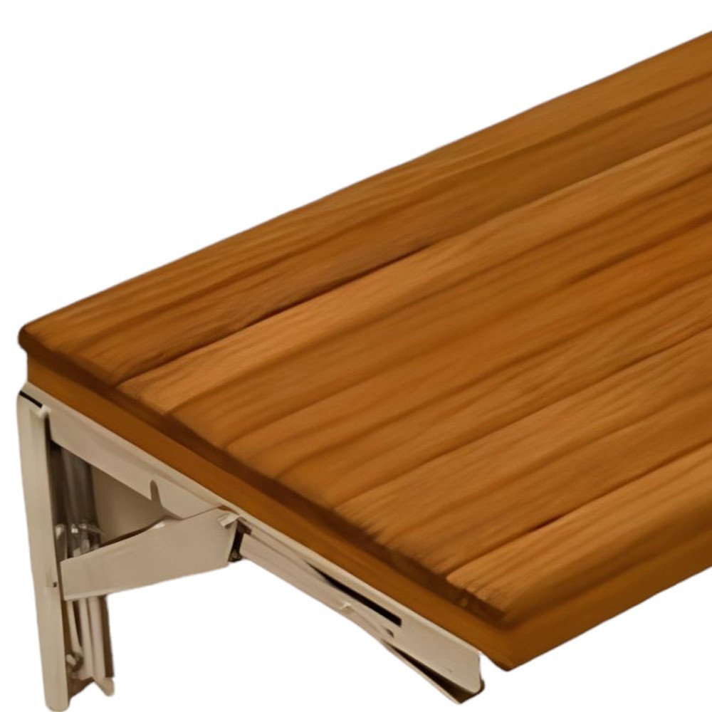 Banco de ducha de teca premium de 17" para montaje en pared