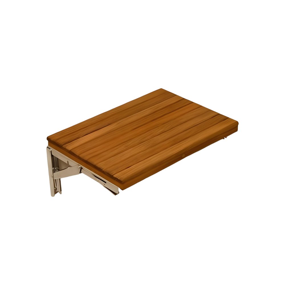 Banco de ducha de teca premium de 17" para montaje en pared