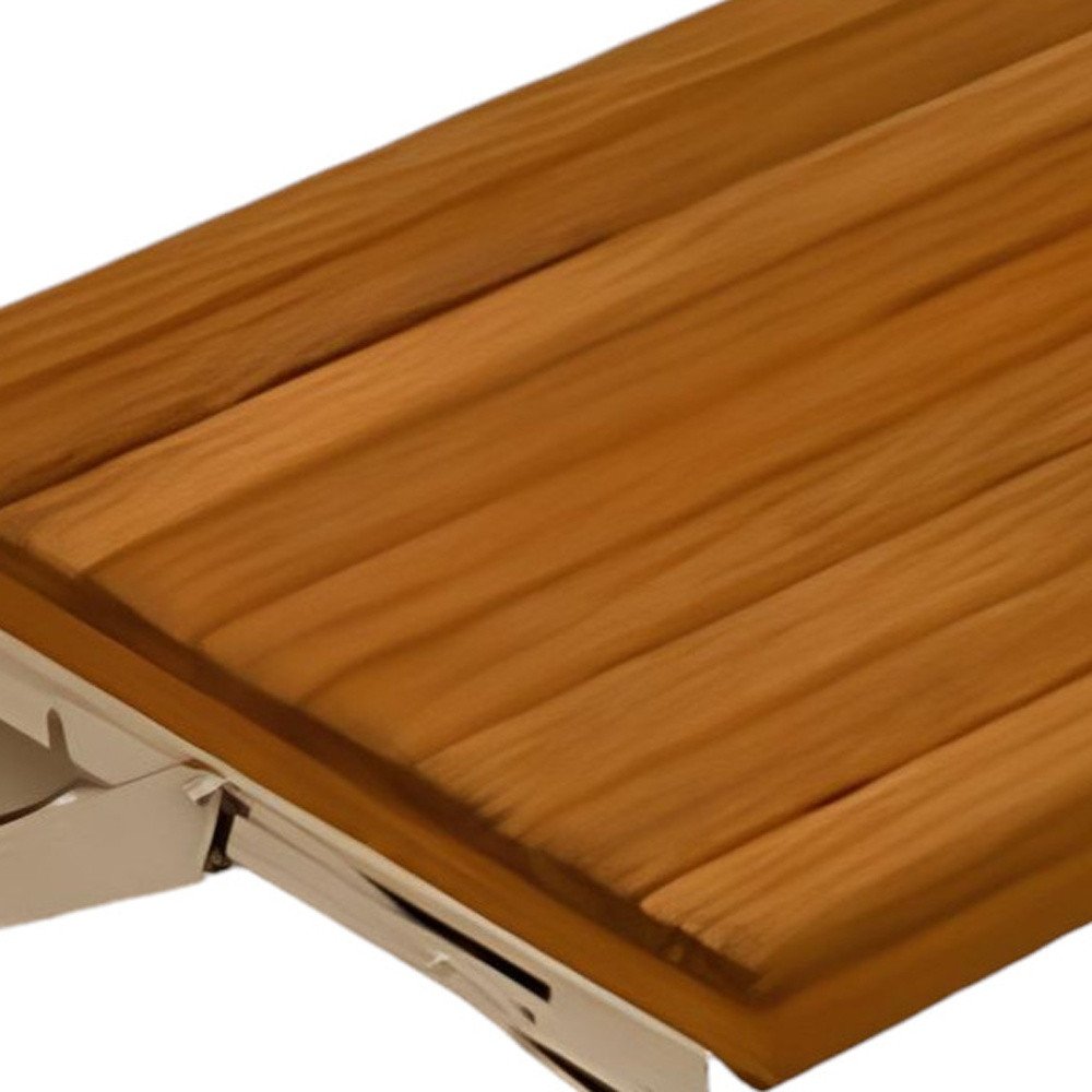 Banco de ducha de teca premium de 17" para montaje en pared