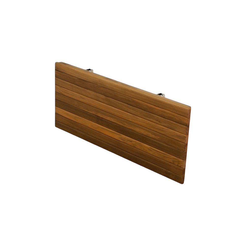 Banco de ducha de teca premium de 24" para montaje en pared