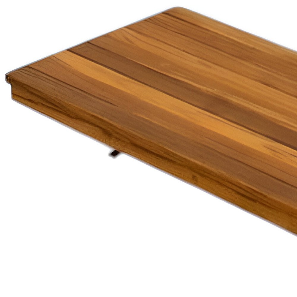 Banco de ducha de teca premium de 24" para montaje en pared