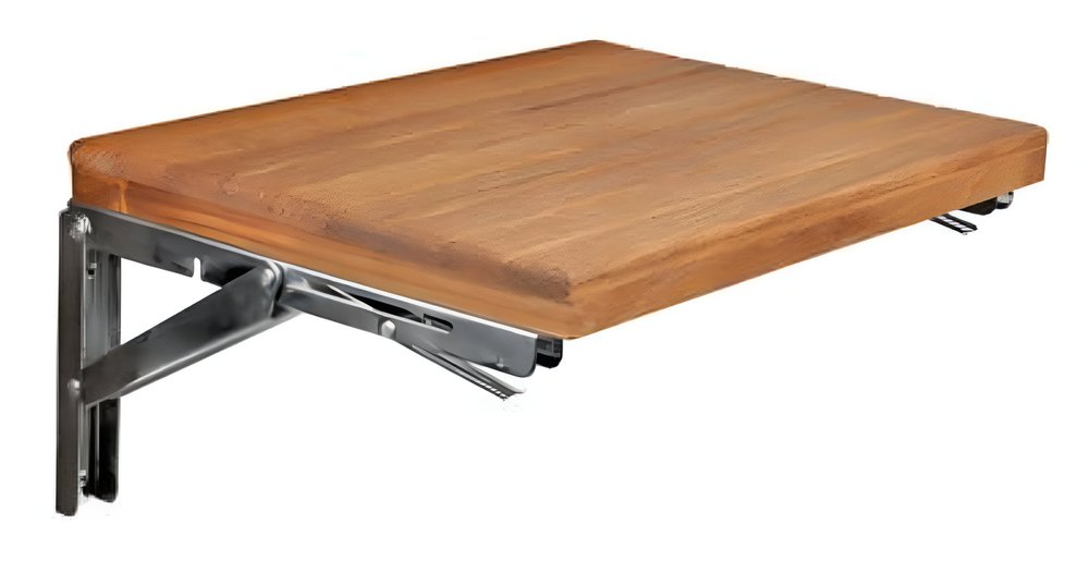 Banco de ducha de teca premium marrón de 30" para montaje en pared
