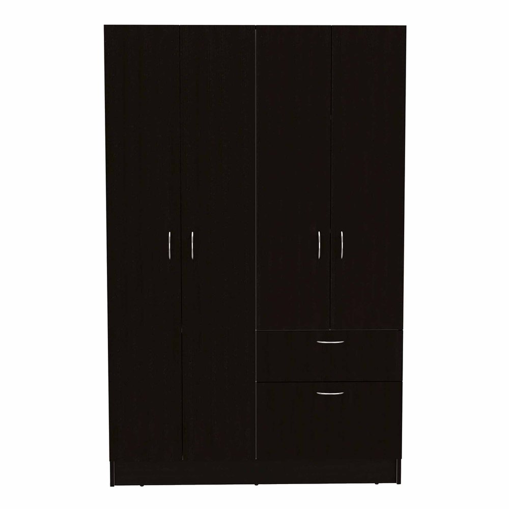 Cómoda combinada de un cajón en blanco y negro de 67"