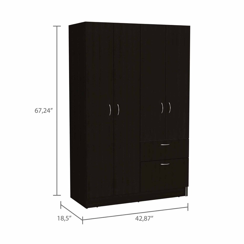 Cómoda combinada de un cajón en blanco y negro de 67"