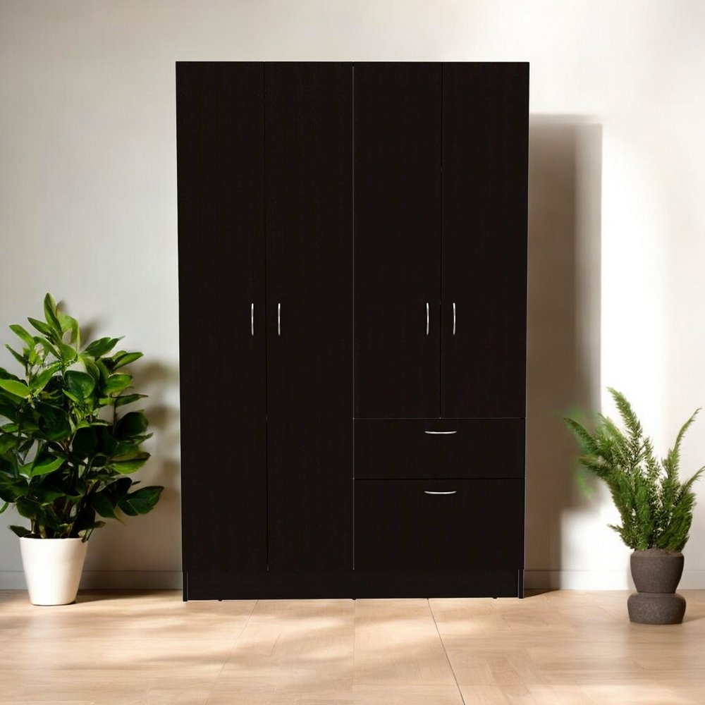 Cómoda combinada de un cajón en blanco y negro de 67"