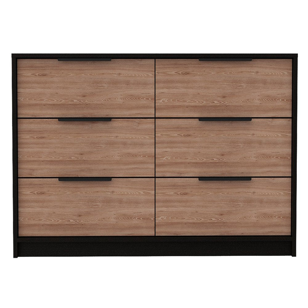 42" Brown and White Four Drawer Dresser