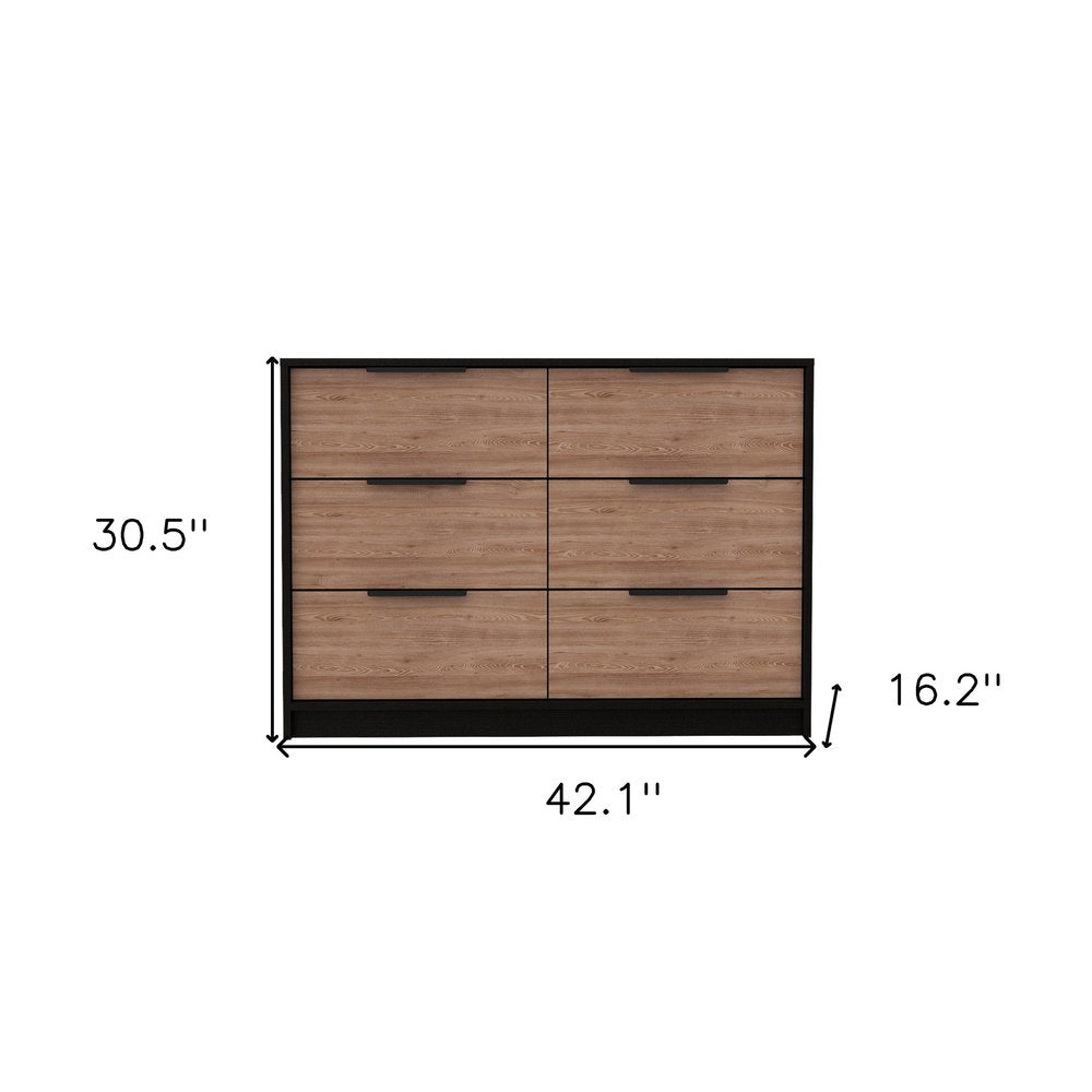 42" Brown and White Four Drawer Dresser