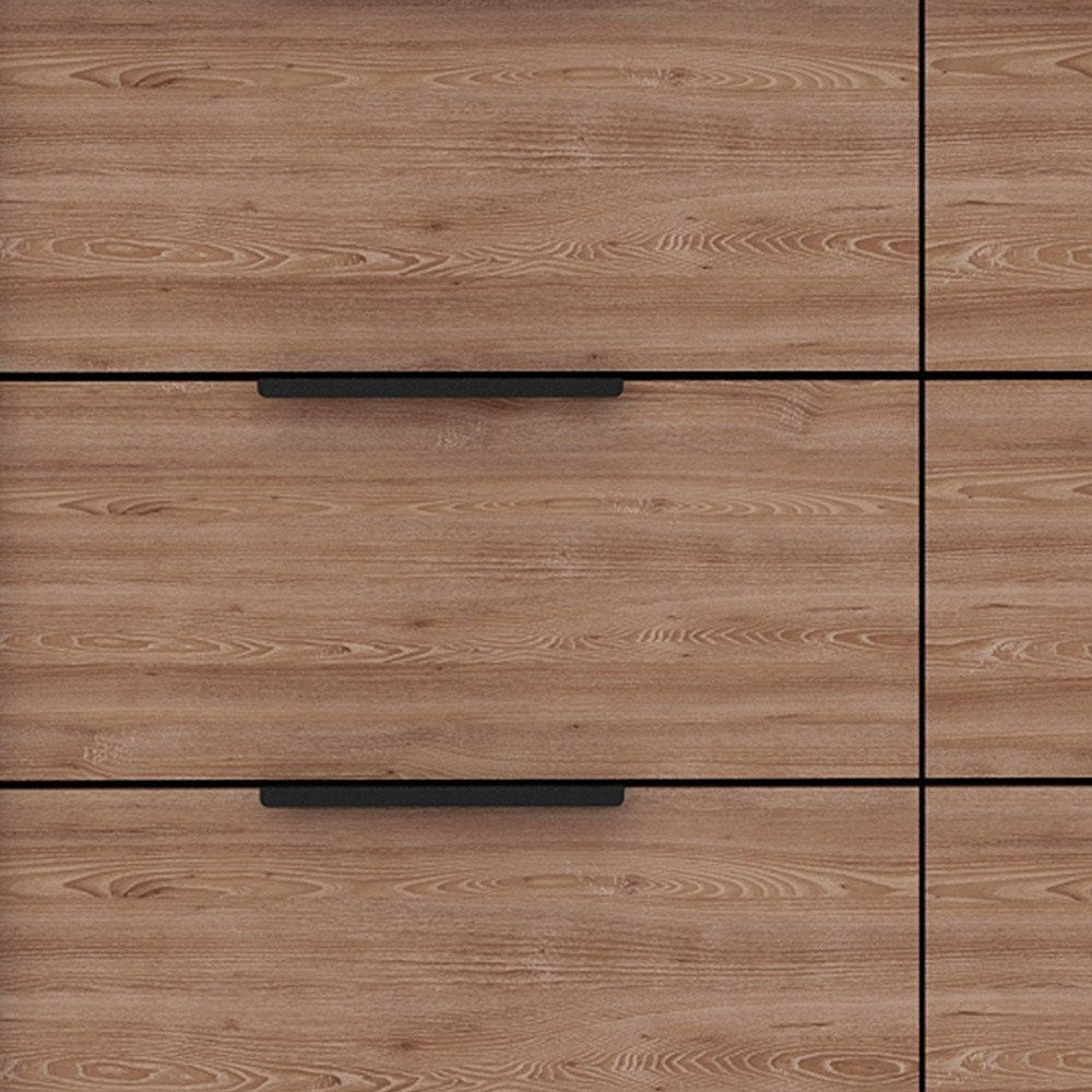 42" Brown and White Four Drawer Dresser