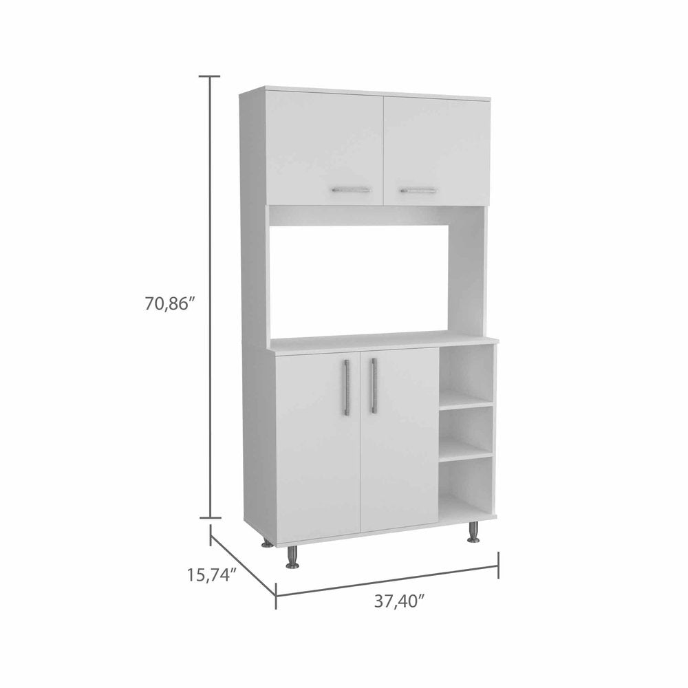 Alacena moderna blanca de 180 cm con cinco estantes