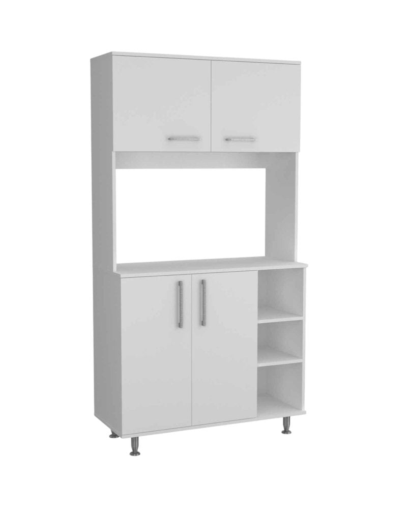 Alacena moderna blanca de 180 cm con cinco estantes