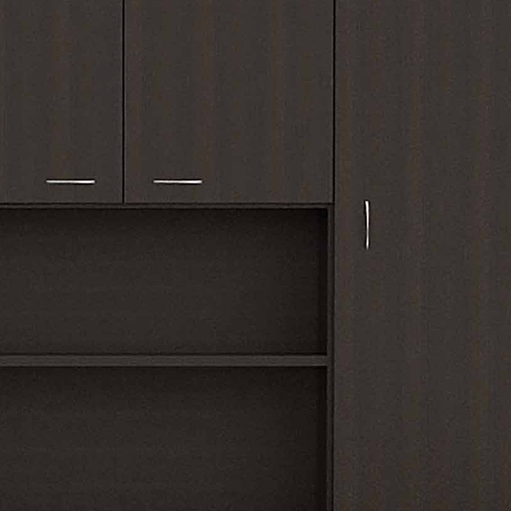 Alacena moderna negra de 67" con cinco estantes