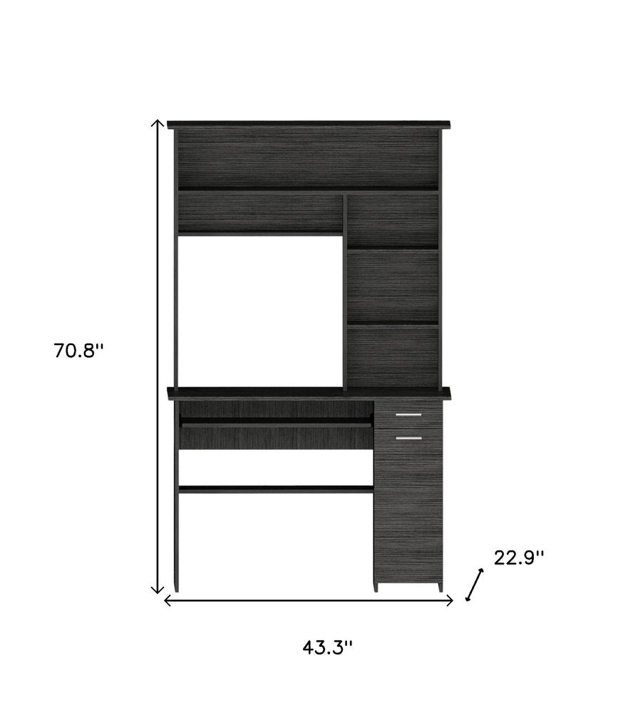 Escritorio de computadora gris de 43" con armario