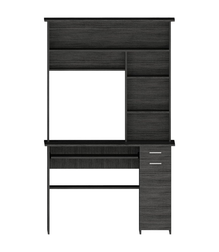 Escritorio de computadora gris de 43" con armario