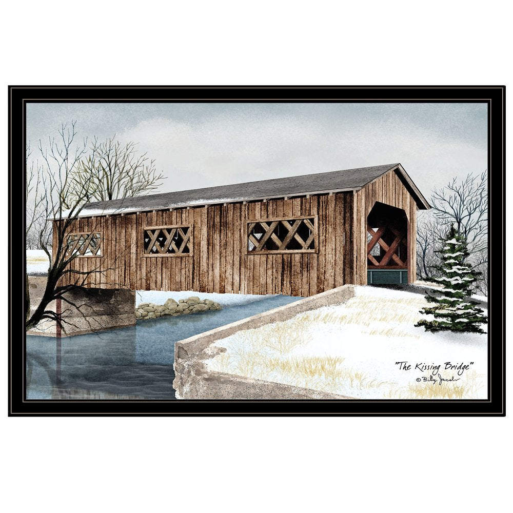 The Kissing Bridge 6 Black Framed Print Wall Art