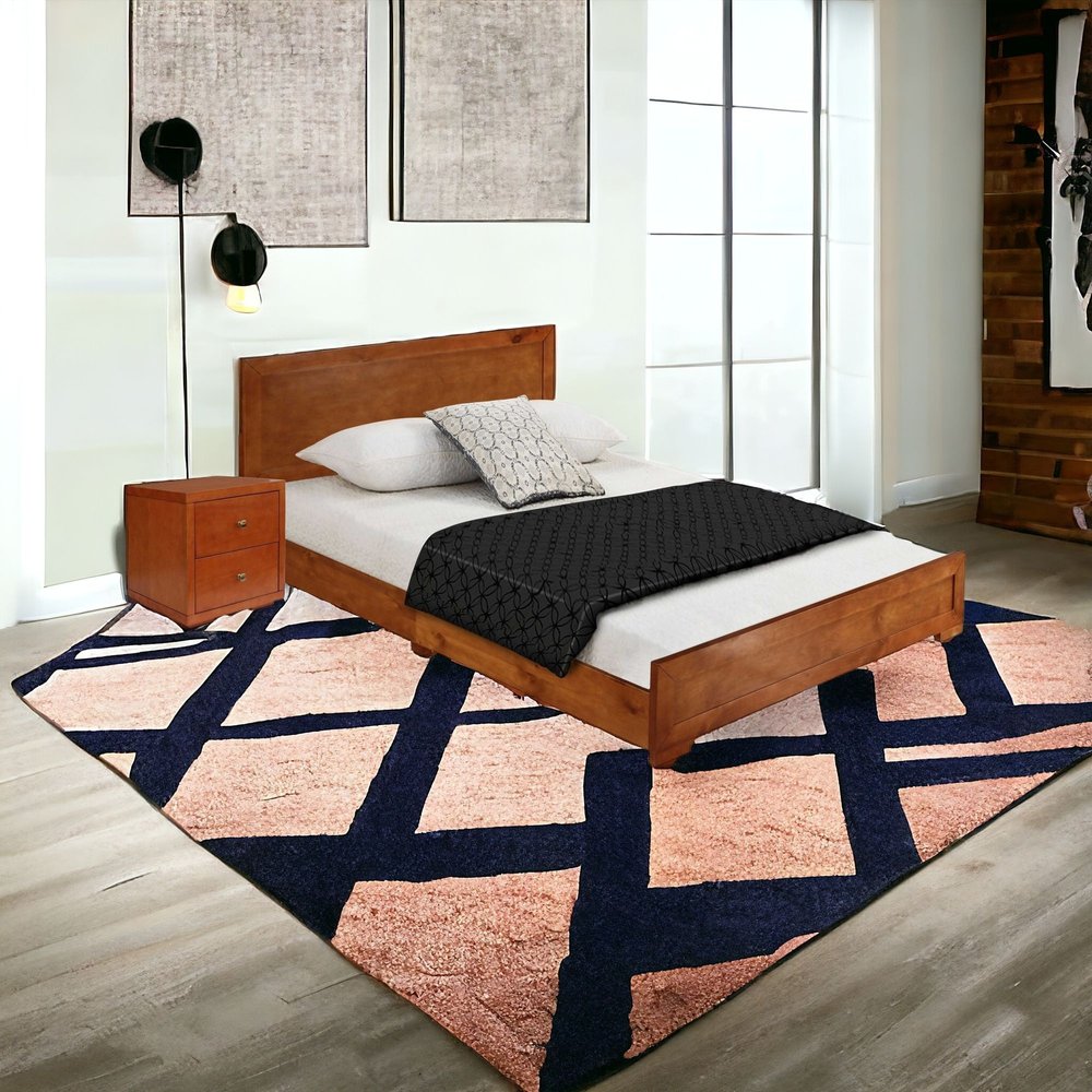 Two Piece Dark Red Solid and Manufactured Wood Bedroom Set